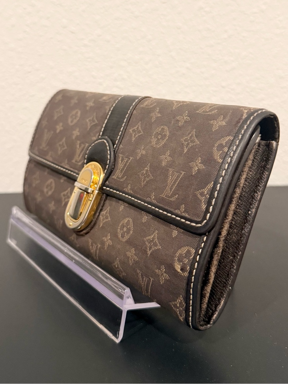 🤎 Louis Vuitton Monogram Idylle Sarah Canvas Clutch Long Wallet with Chain - Picture 5 of 16